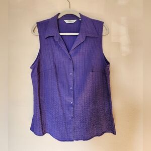 Great Northwest Clothing Company Purple Sleeveless Button Down Shirt